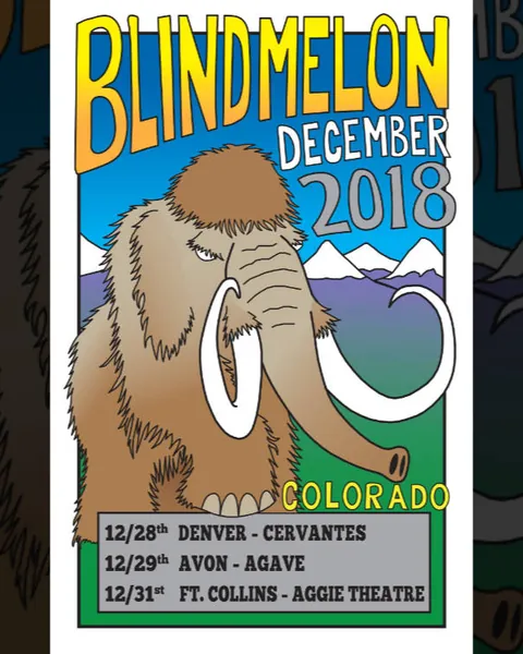 Illustrated concert poster for Blind Melon's Colorado show